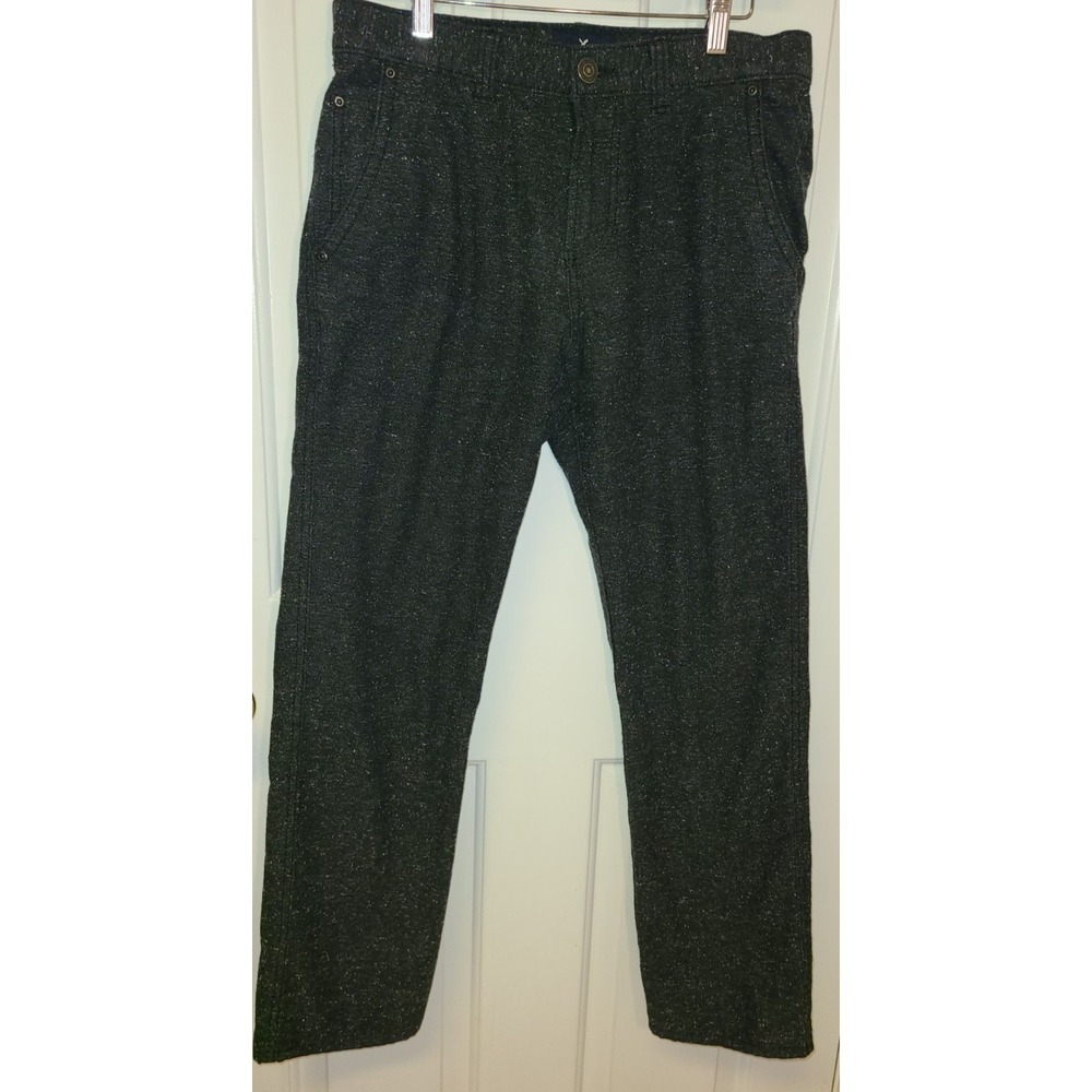 American Eagle Pants Mens Flat Front Slim Straight Gray Fleck Size 30x32